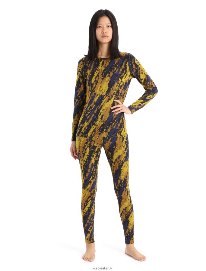 Icebreaker Women Merino 250 Vertex Long Sleeve Crewe Thermal Top Sedimentary Z04NXR830 Clothing Silent Gold/Clove - Image 3