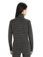 Icebreaker Women Merino 250 Vertex Long Sleeve Half Zip Thermal Top Alpine Geo Z04NXR820 Clothing Black/Snow - Image 2