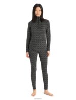 Icebreaker Women Merino 250 Vertex Long Sleeve Half Zip Thermal Top Alpine Geo Z04NXR820 Clothing Black/Snow - Image 3