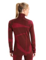 Icebreaker Women Merino 250 Vertex Long Sleeve Half Zip Thermal Top Fractured Landscapes Z04NXR853 Clothing Espresso/Cherry - Image 2