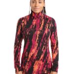 Icebreaker Women Merino 250 Vertex Long Sleeve Half Zip Thermal Top Sedimentary Z04NXR818 Clothing Cherry/Flash