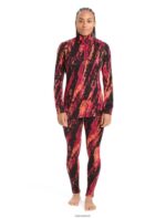 Icebreaker Women Merino 250 Vertex Long Sleeve Half Zip Thermal Top Sedimentary Z04NXR818 Clothing Cherry/Flash - Image 3