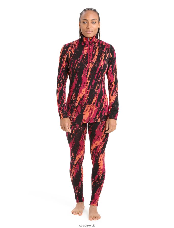 Icebreaker Women Merino 250 Vertex Long Sleeve Half Zip Thermal Top Sedimentary Z04NXR818 Clothing Cherry/Flash - Image 3