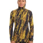 Icebreaker Women Merino 250 Vertex Long Sleeve Half Zip Thermal Top Sedimentary Z04NXR819 Clothing Silent Gold/Clove