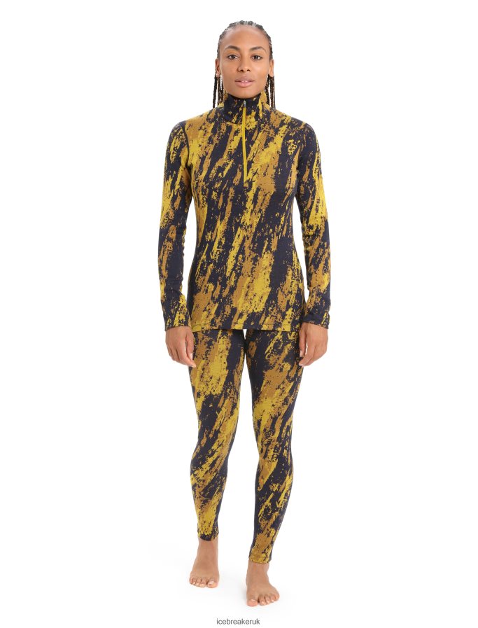 Icebreaker Women Merino 250 Vertex Long Sleeve Half Zip Thermal Top Sedimentary Z04NXR819 Clothing Silent Gold/Clove - Image 3