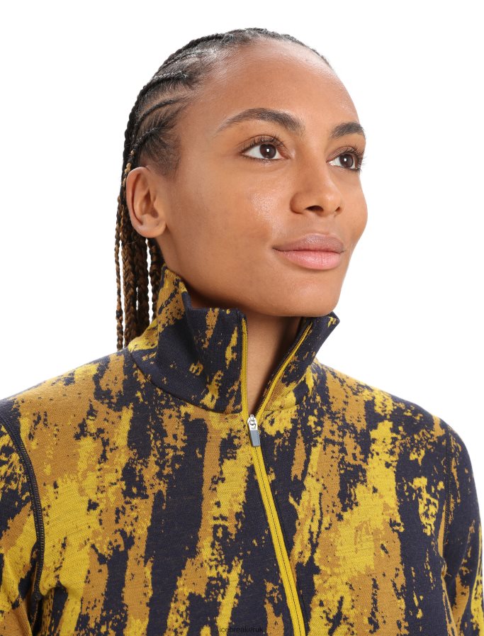 Icebreaker Women Merino 250 Vertex Long Sleeve Half Zip Thermal Top Sedimentary Z04NXR819 Clothing Silent Gold/Clove - Image 4