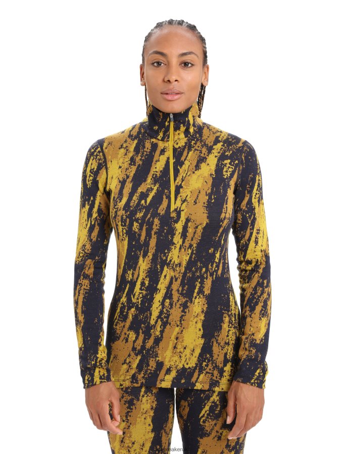 icebreaker_women_merino_250_vertex_long_sleeve_half_zip_thermal_top_sedimentary_z04nxr819_clothing_silent_gold_clove.jpg Icebreaker Women Merino 250 Vertex Long Sleeve Half Zip Thermal Top Sedimentary Z04NXR819 Clothing Silent Gold/Clove - Image 1