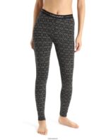 Icebreaker Women Merino 250 Vertex Thermal Leggings Alpine Geo Z04NXR867 Clothing Black/Snow