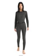 Icebreaker Women Merino 250 Vertex Thermal Leggings Alpine Geo Z04NXR867 Clothing Black/Snow - Image 3