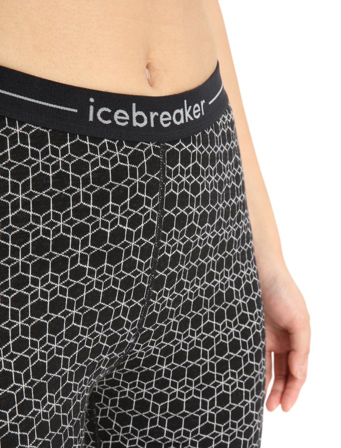 Icebreaker Women Merino 250 Vertex Thermal Leggings Alpine Geo Z04NXR867 Clothing Black/Snow - Image 4
