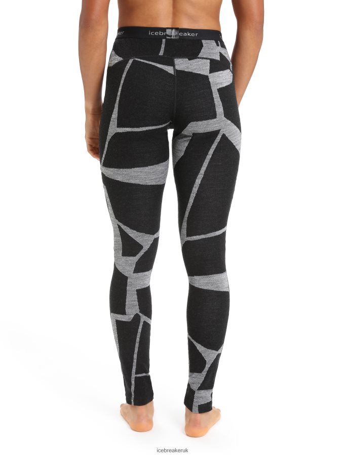 Icebreaker Women Merino 250 Vertex Thermal Leggings Fractured Landscapes Z04NXR843 Clothing Black/Jet Heather - Image 2