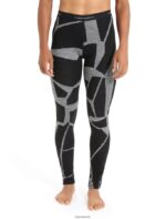 Icebreaker Women Merino 250 Vertex Thermal Leggings Fractured Landscapes Z04NXR843 Clothing Black/Jet Heather