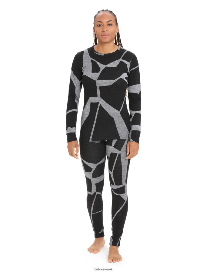 Icebreaker Women Merino 250 Vertex Thermal Leggings Fractured Landscapes Z04NXR843 Clothing Black/Jet Heather - Image 3