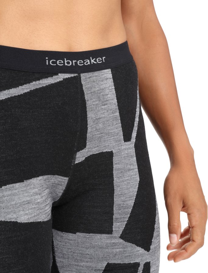 Icebreaker Women Merino 250 Vertex Thermal Leggings Fractured Landscapes Z04NXR843 Clothing Black/Jet Heather - Image 4