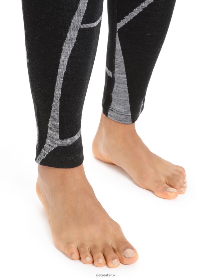 Icebreaker Women Merino 250 Vertex Thermal Leggings Fractured Landscapes Z04NXR843 Clothing Black/Jet Heather - Image 6
