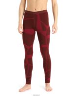 Icebreaker Women Merino 250 Vertex Thermal Leggings Fractured Landscapes Z04NXR844 Clothing Espresso/Cherry