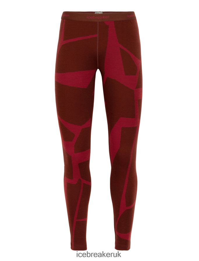 Icebreaker Women Merino 250 Vertex Thermal Leggings Fractured Landscapes Z04NXR844 Clothing Espresso/Cherry - Image 5