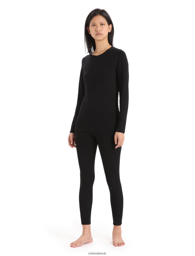 Icebreaker Women Merino 260 Tech Long Sleeve Crewe Thermal Top Z04NXR571 Clothing Black - Image 3