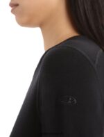 Icebreaker Women Merino 260 Tech Long Sleeve Crewe Thermal Top Z04NXR571 Clothing Black - Image 5