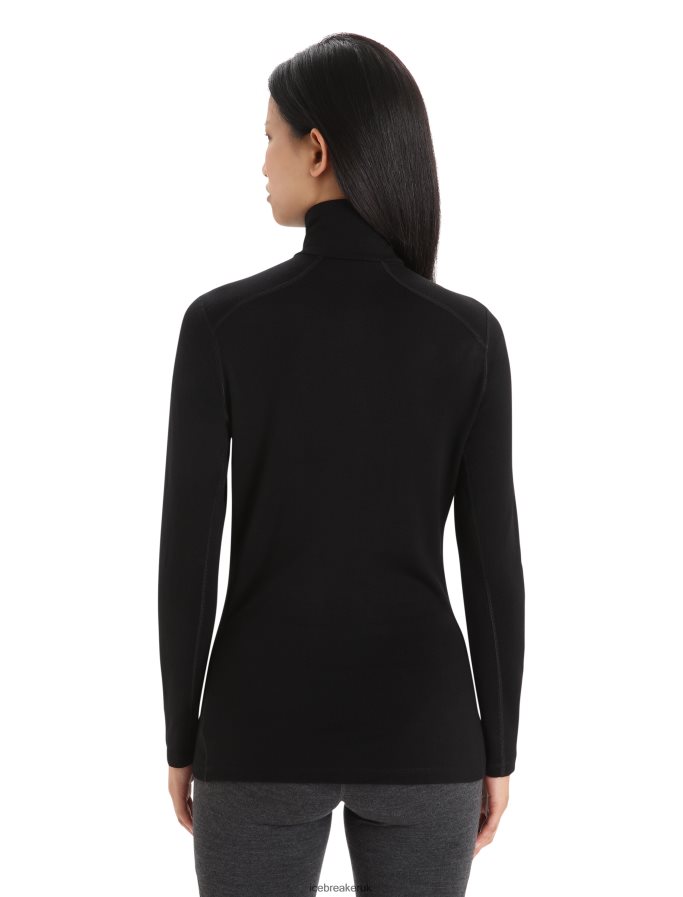 Icebreaker Women Merino 260 Tech Long Sleeve Half Zip Thermal Top Z04NXR574 Clothing Black - Image 2