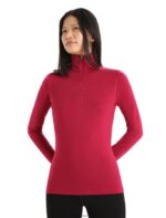 Icebreaker Women Merino 260 Tech Long Sleeve Half Zip Thermal Top Z04NXR859 Clothing Cherry