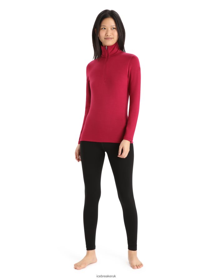 Icebreaker Women Merino 260 Tech Long Sleeve Half Zip Thermal Top Z04NXR859 Clothing Cherry - Image 3
