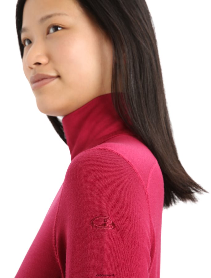 Icebreaker Women Merino 260 Tech Long Sleeve Half Zip Thermal Top Z04NXR859 Clothing Cherry - Image 4