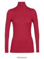 Icebreaker Women Merino 260 Tech Long Sleeve Half Zip Thermal Top Z04NXR859 Clothing Cherry - Image 5