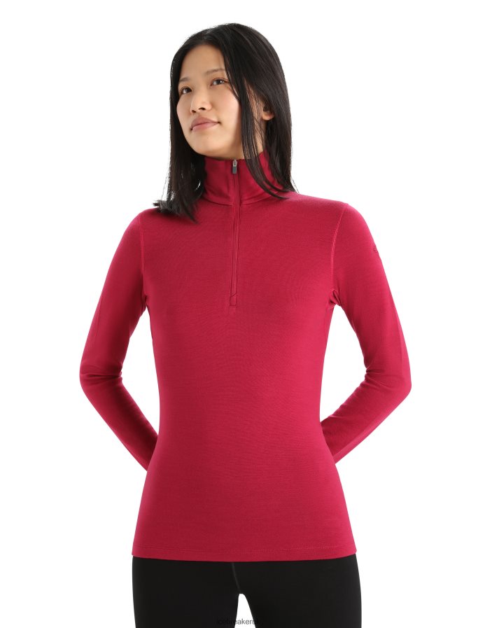 icebreaker_women_merino_260_tech_long_sleeve_half_zip_thermal_top_z04nxr859_clothing_cherry.jpg Icebreaker Women Merino 260 Tech Long Sleeve Half Zip Thermal Top Z04NXR859 Clothing Cherry - Image 1
