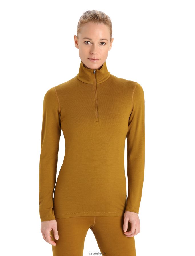 icebreaker_women_merino_260_tech_long_sleeve_half_zip_thermal_top_z04nxr860_clothing_clove.jpg Icebreaker Women Merino 260 Tech Long Sleeve Half Zip Thermal Top Z04NXR860 Clothing Clove - Image 1
