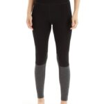 Icebreaker Women Merino 260 ZoneKnit Leggings Z04NXR598 Clothing Black/Jet Heather