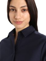 Icebreaker Women Merino Berlin Long Sleeve Shirt Z04NXR887 Clothing Midnight Navy - Image 5
