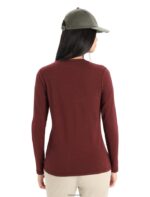Icebreaker Women Merino Central Classic Long Sleeve T-Shirt Sunset Z04NXR849 Clothing Espresso - Image 2