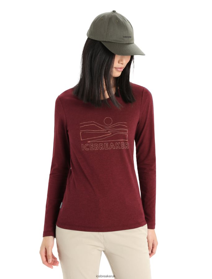 icebreaker_women_merino_central_classic_long_sleeve_t_shirt_sunset_z04nxr849_clothing_espresso.jpg Icebreaker Women Merino Central Classic Long Sleeve T-Shirt Sunset Z04NXR849 Clothing Espresso - Image 1