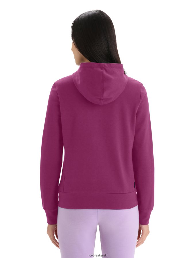 Icebreaker Women Merino Central Classic Long Sleeve Zip Hoodie Z04NXR702 Clothing Go Berry - Image 2