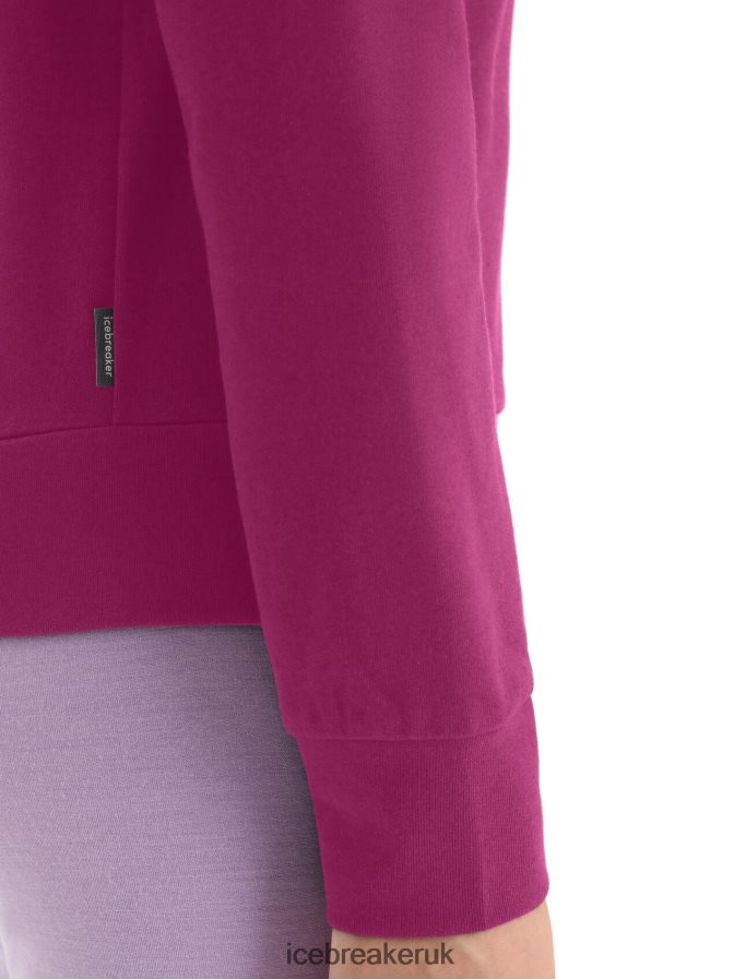 Icebreaker Women Merino Central Classic Long Sleeve Zip Hoodie Z04NXR702 Clothing Go Berry - Image 6