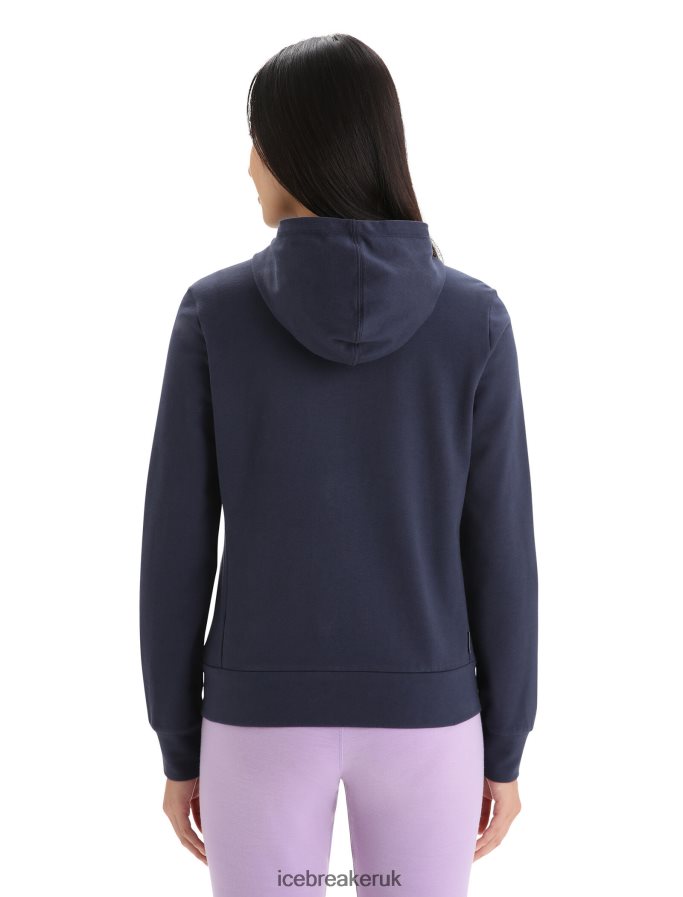 Icebreaker Women Merino Central Classic Long Sleeve Zip Hoodie Z04NXR703 Clothing Midnight Navy - Image 2