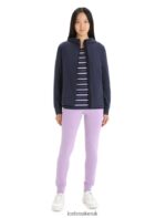 Icebreaker Women Merino Central Classic Long Sleeve Zip Hoodie Z04NXR703 Clothing Midnight Navy - Image 3