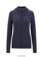 Icebreaker Women Merino Central Classic Long Sleeve Zip Hoodie Z04NXR703 Clothing Midnight Navy - Image 7