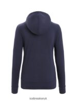 Icebreaker Women Merino Central Classic Long Sleeve Zip Hoodie Z04NXR703 Clothing Midnight Navy - Image 8