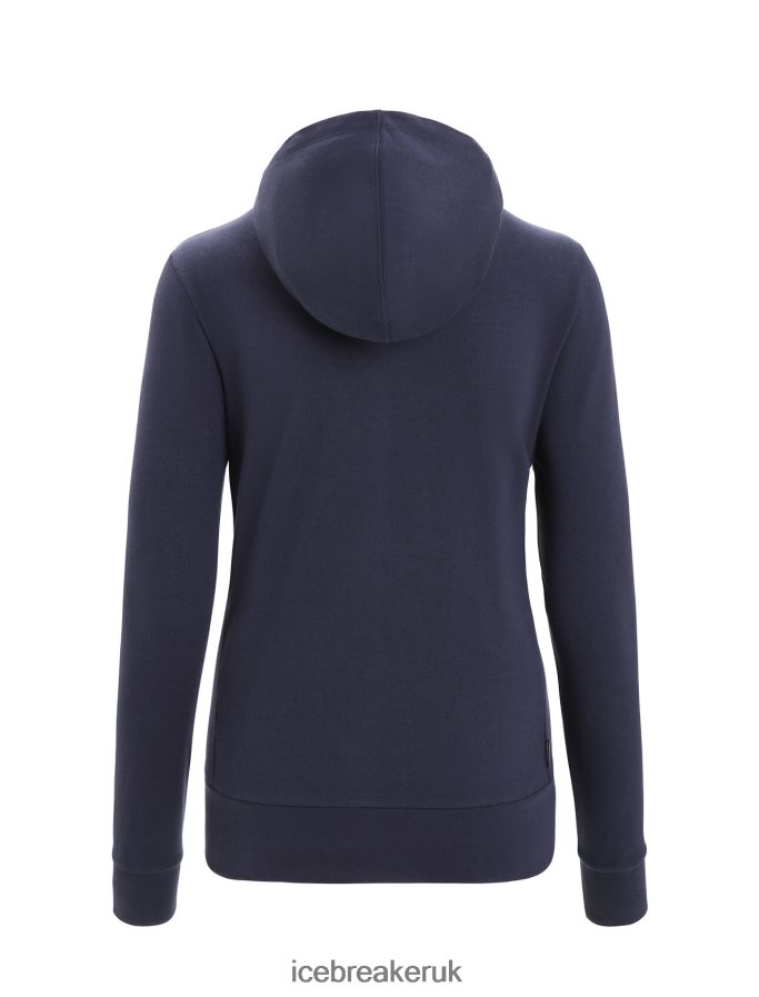 Icebreaker Women Merino Central Classic Long Sleeve Zip Hoodie Z04NXR703 Clothing Midnight Navy - Image 8