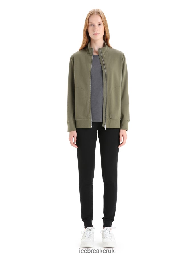 Icebreaker Women Merino Central Classic Long Sleeve Zip Sweatshirt Z04NXR709 Clothing Loden - Image 3