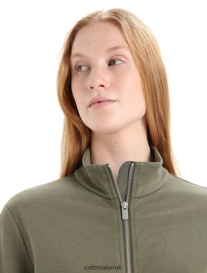 Icebreaker Women Merino Central Classic Long Sleeve Zip Sweatshirt Z04NXR709 Clothing Loden - Image 4