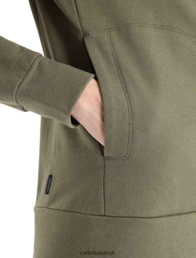 Icebreaker Women Merino Central Classic Long Sleeve Zip Sweatshirt Z04NXR709 Clothing Loden - Image 5