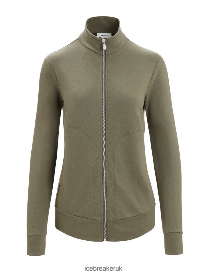 Icebreaker Women Merino Central Classic Long Sleeve Zip Sweatshirt Z04NXR709 Clothing Loden - Image 6