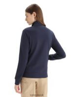 Icebreaker Women Merino Central Classic Long Sleeve Zip Sweatshirt Z04NXR710 Clothing Midnight Navy - Image 2