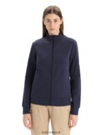 Icebreaker Women Merino Central Classic Long Sleeve Zip Sweatshirt Z04NXR710 Clothing Midnight Navy