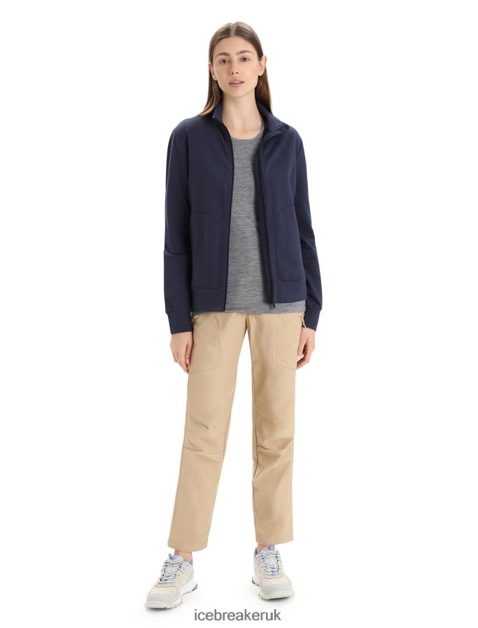 Icebreaker Women Merino Central Classic Long Sleeve Zip Sweatshirt Z04NXR710 Clothing Midnight Navy - Image 3