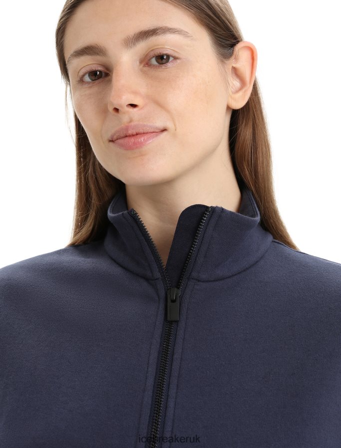 Icebreaker Women Merino Central Classic Long Sleeve Zip Sweatshirt Z04NXR710 Clothing Midnight Navy - Image 4