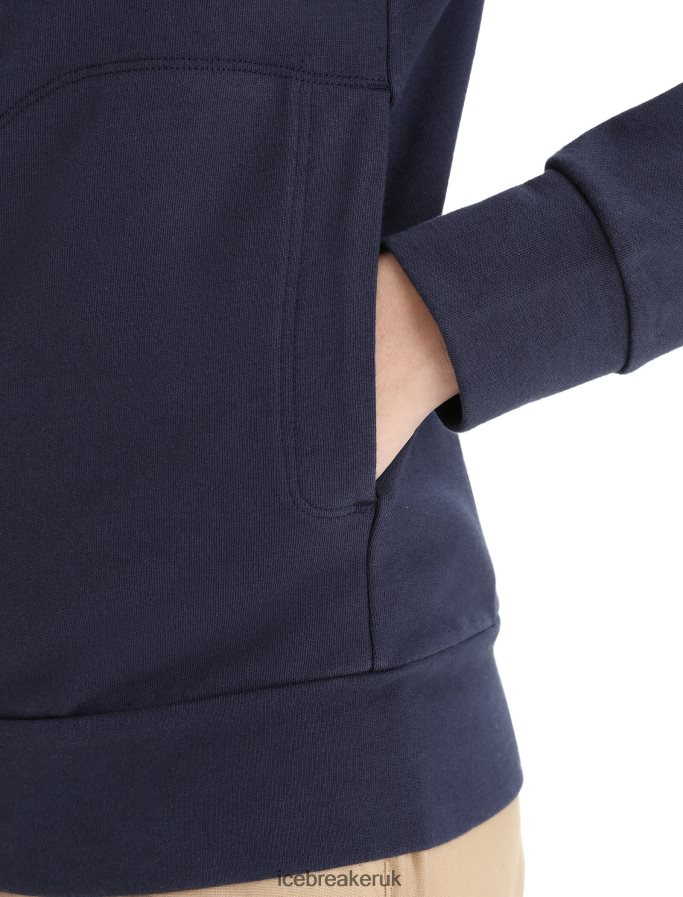 Icebreaker Women Merino Central Classic Long Sleeve Zip Sweatshirt Z04NXR710 Clothing Midnight Navy - Image 5